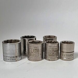 Used Various Shallow Sockets Assorted Sizes *See Pics For List #985